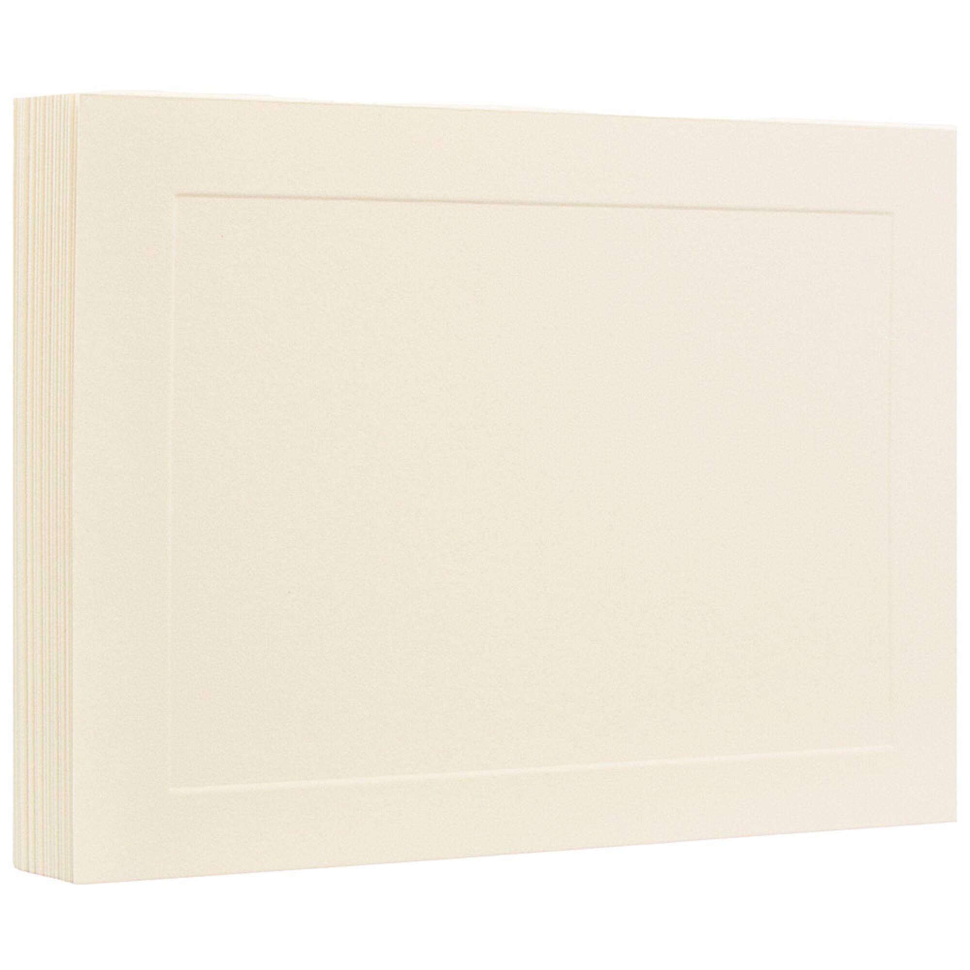JAM Paper 4.25" x 5.5" Ivory Panel Blank Flat Note Cards